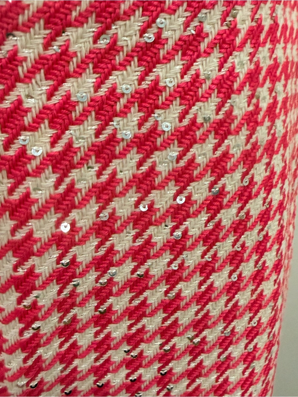 Rivir 2pc Pink/White Houndstooth Tweed Crop Blazer and Short Set - Picture 15 of 15